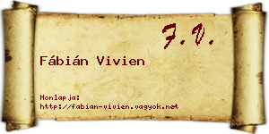 Fábián Vivien névjegykártya